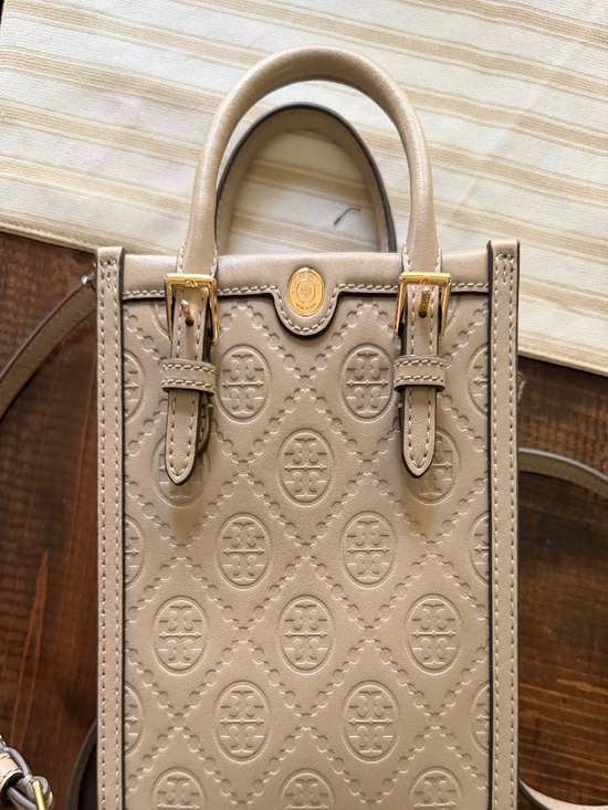 Tory Burch Handbags - Tory Burch T Monogram Leather Mini Tote in Fresh Clay